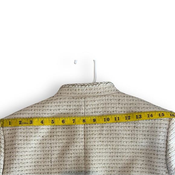 J.Crew Metallic Tweed Blazer Jacket in Off White - Size 10 ** - Picture 12 of 15